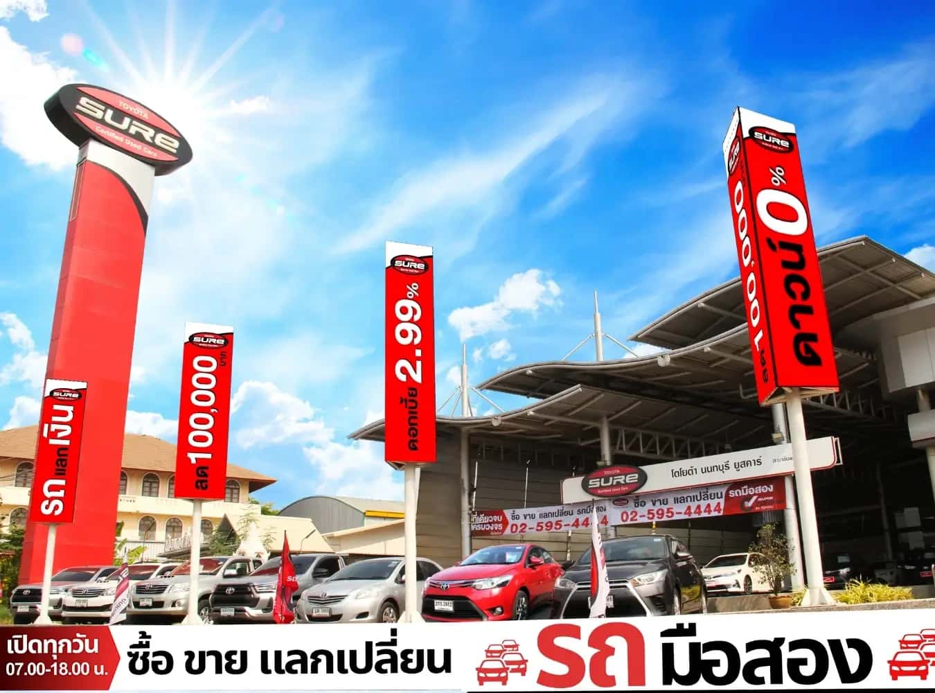 โตโยต้า นนทบุรี ยูสคาร์ สาขารัตนาธิเบศร์ โชว์รูมรถมือสอง